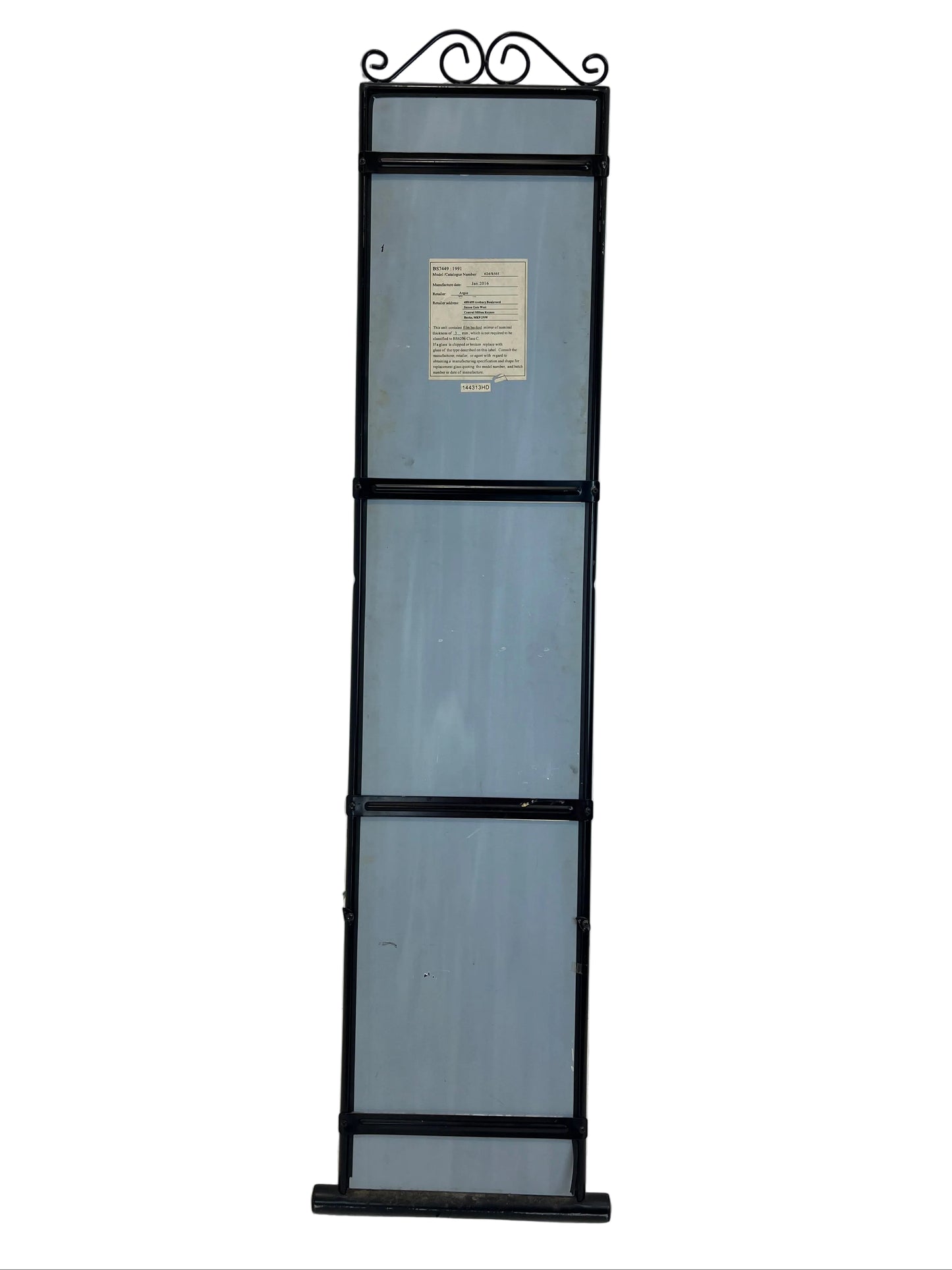 Black Metal Full Length Mirror (Pre-Loved)