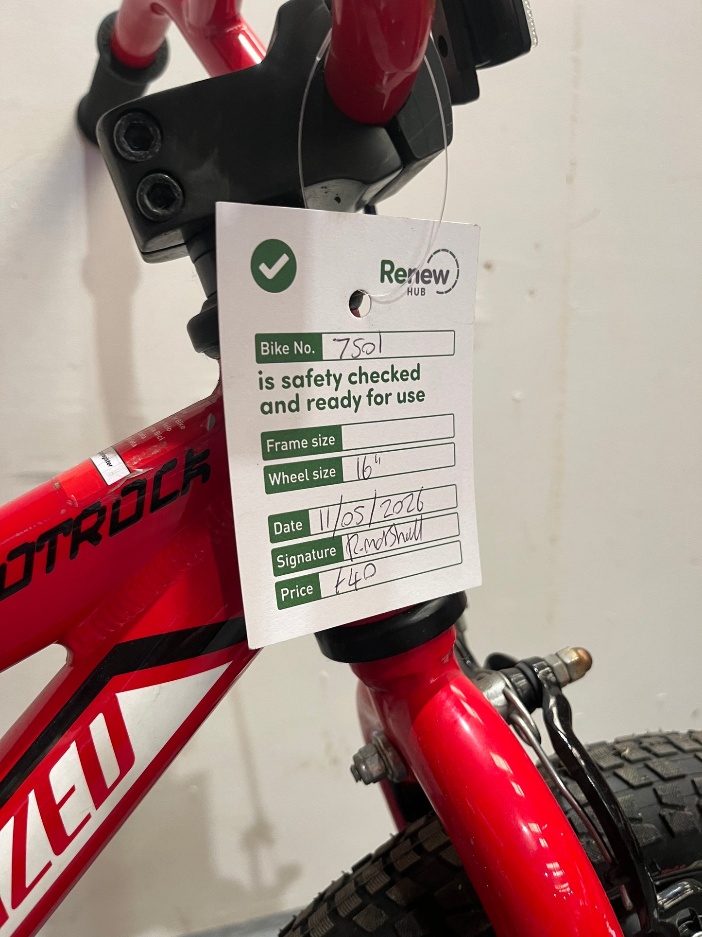 Specialized Red 16” Children’s Bike (Pre-Loved)