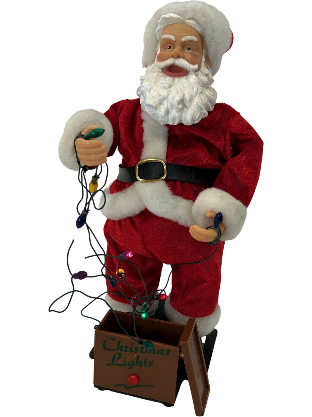 Animated Santa Claus with Light-Up Christmas String Lights 32cm (Pre-Loved)