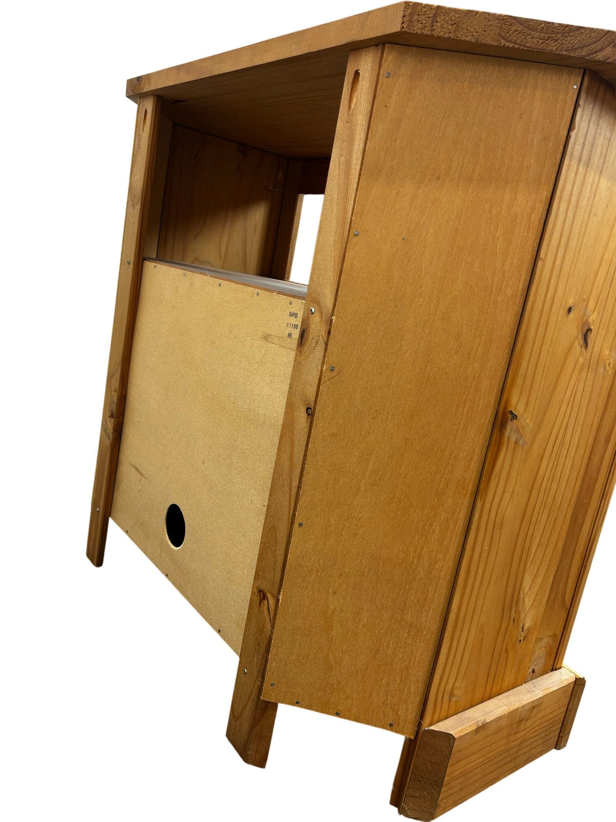 Rustic Pine Corner TV Stand with 2 Door Cupboard & Open Shelf (Pre-Loved)