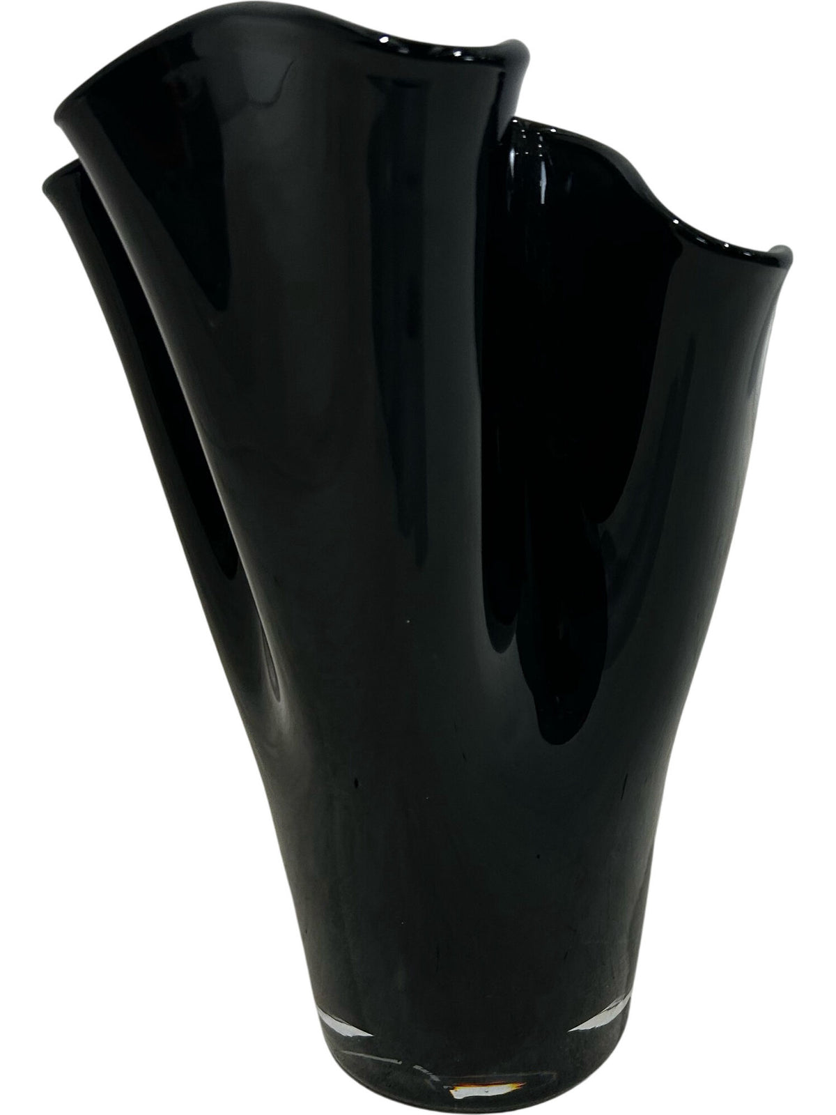 Black Glass Sculptural Vase (Pre-loved)