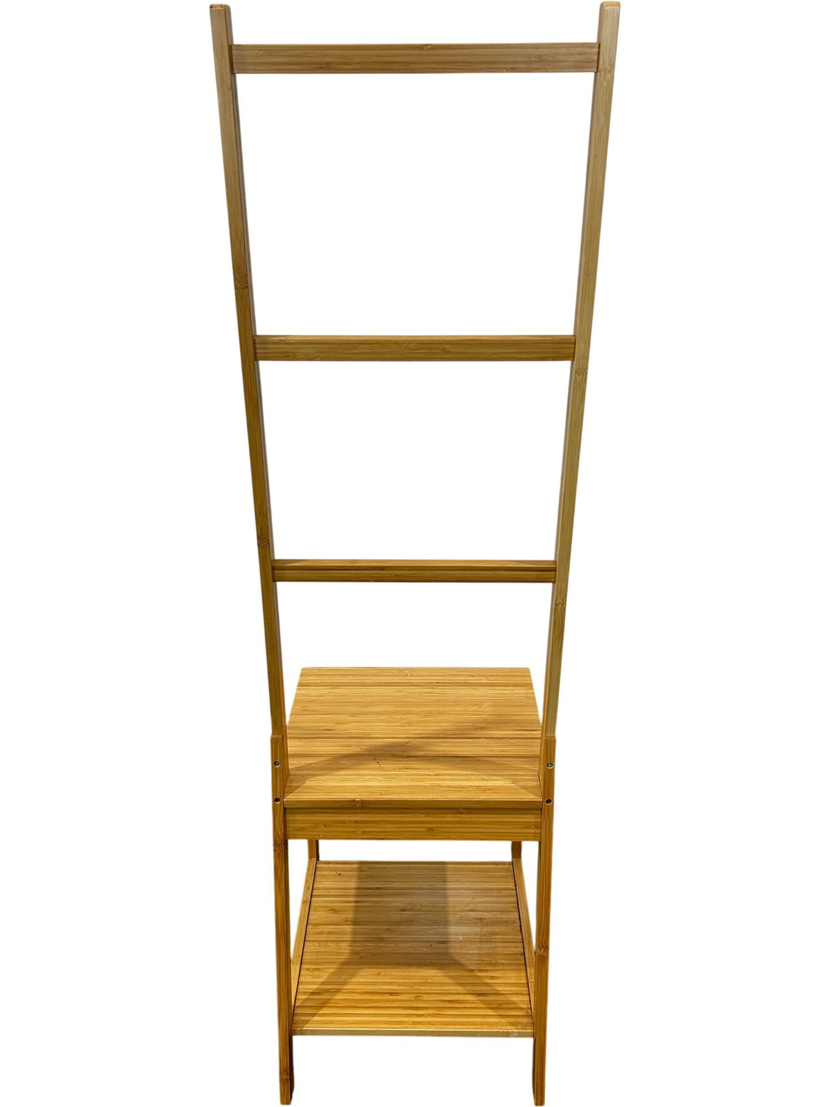 Freestanding Bamboo Towel Ladder Bathroom Organiser with Shelves (Pre-Loved)