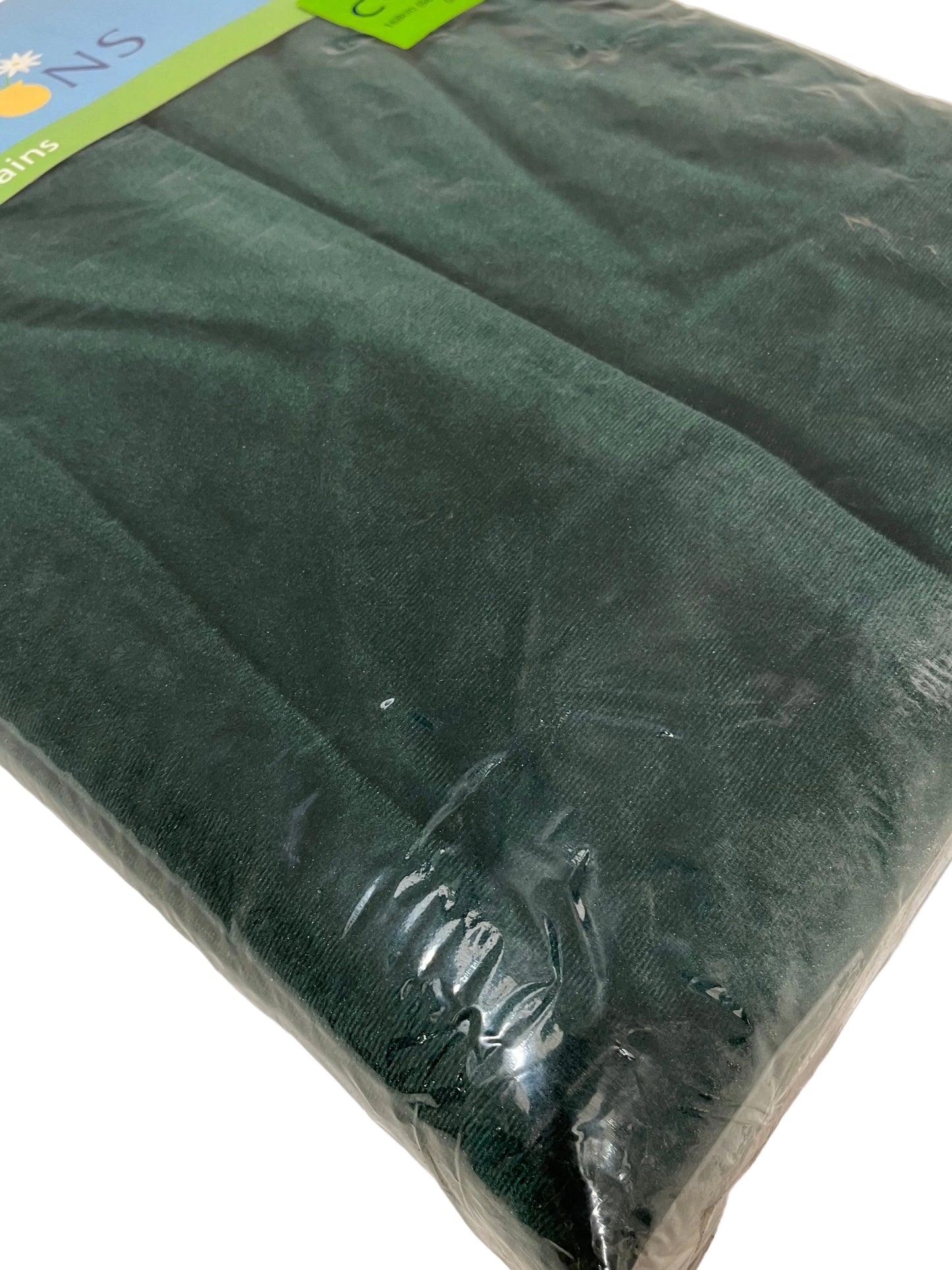 Luxury Green Velour Curtains (New)
