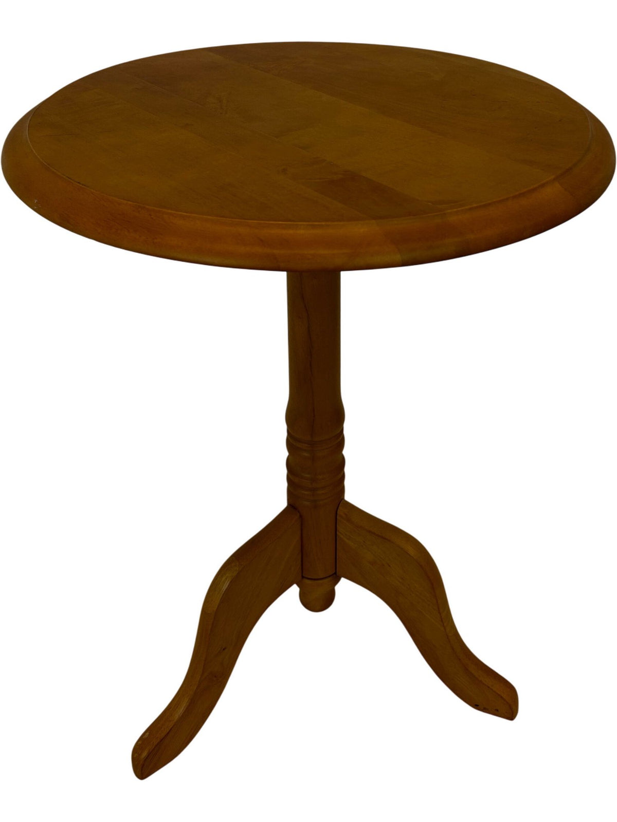 Round Wooden Pedestal Side Table Tripod Base Brown Occasional Table (Pre-Loved)