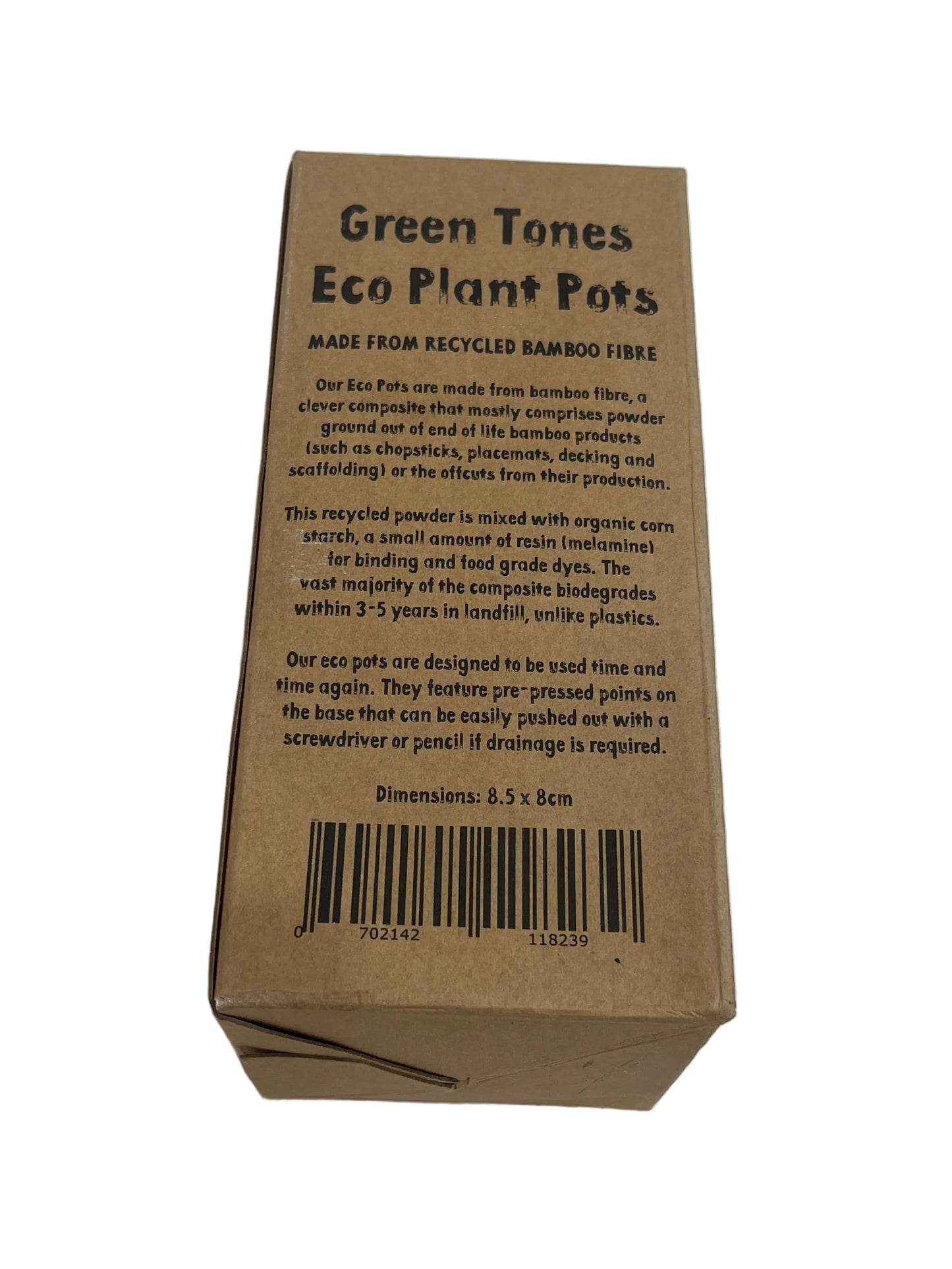 Green Tones Square Eco Plant Pots (Unused)