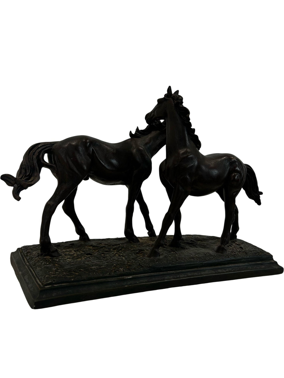 Bronze Effect Three Horse Equestrian Sculpture on Base (Pre-Loved)