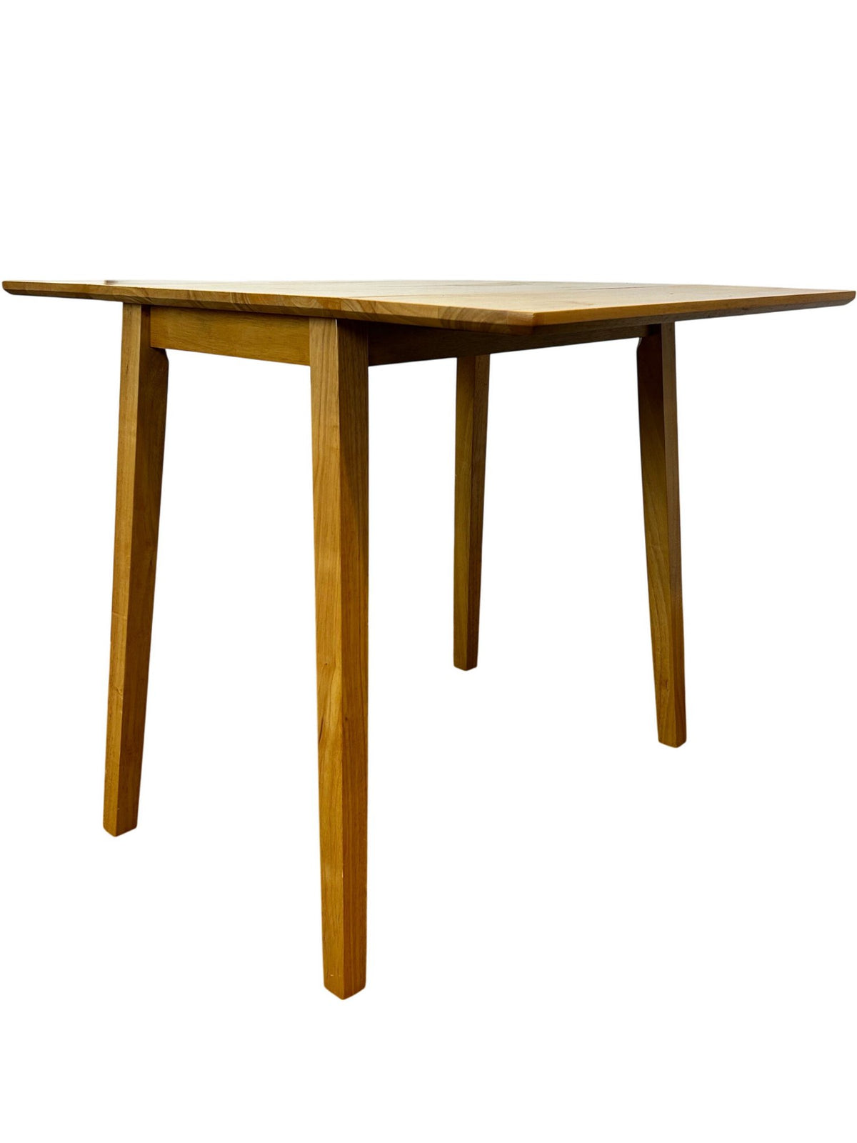 Wooden Drop Leaf Dining Table Foldable Extendable Brown 90cm (Pre-Loved)