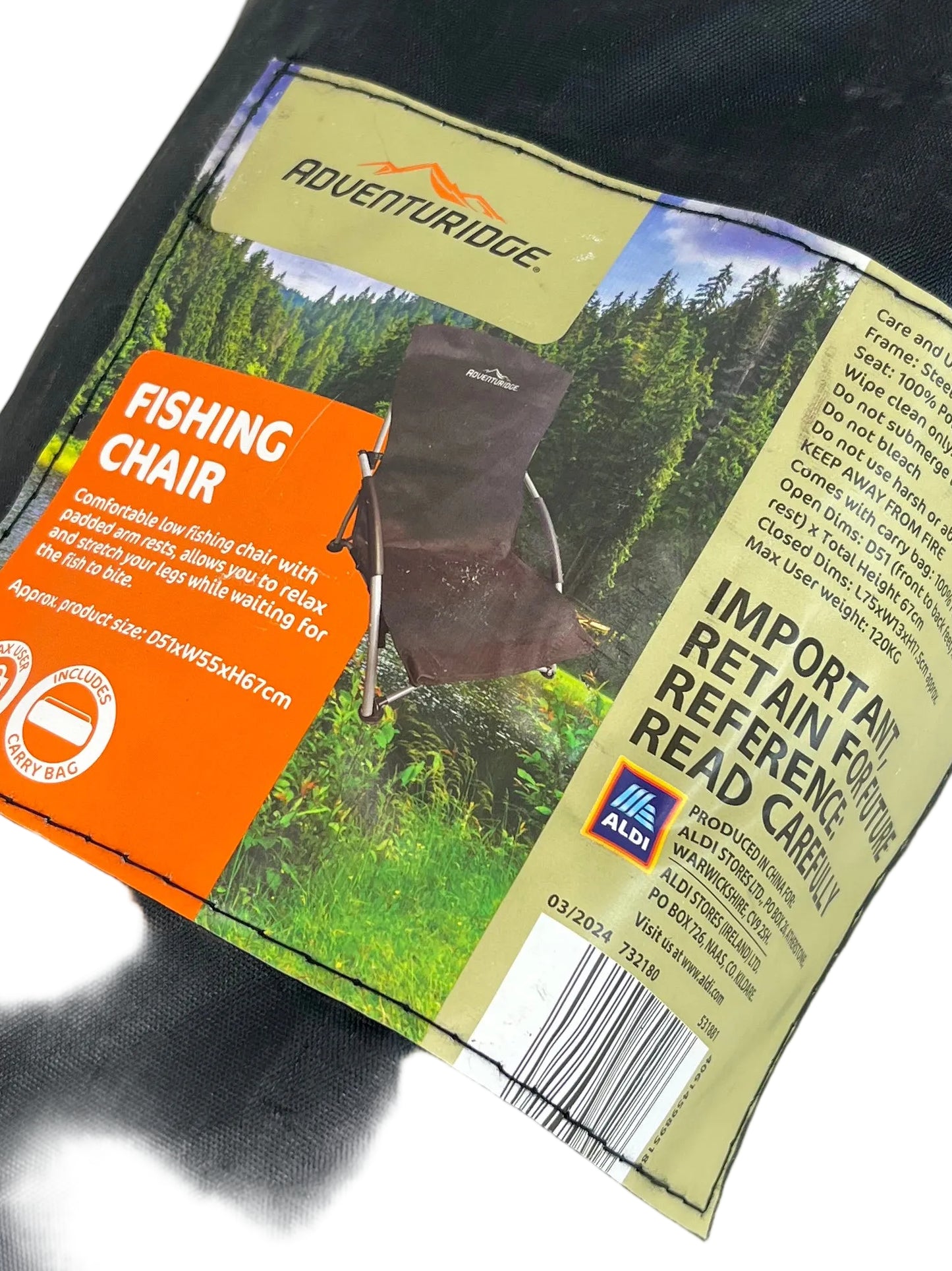 Adventuridge Black Foldable Fishing Chair (Pre-Loved)