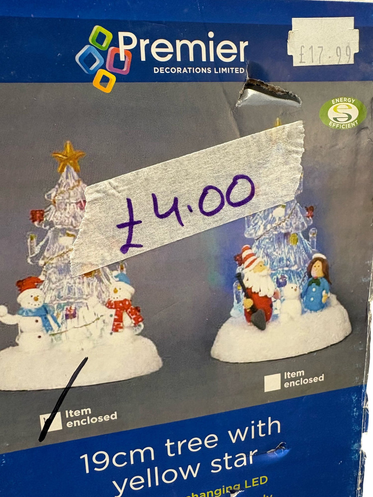 Premier Christmas 19cm LED Tree with Yellow Star (Unused)