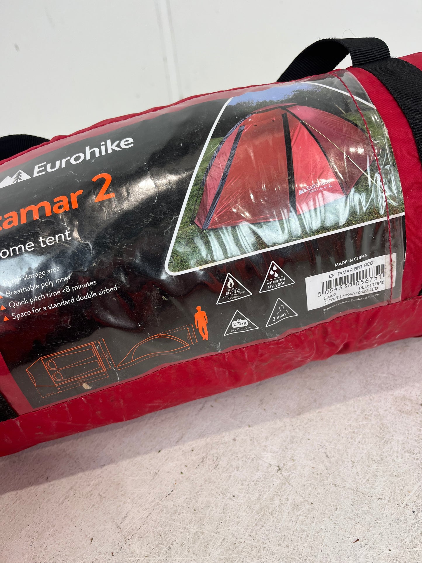 Eurohike Tamar 2 Person Red Dome Tent (Pre-Loved)