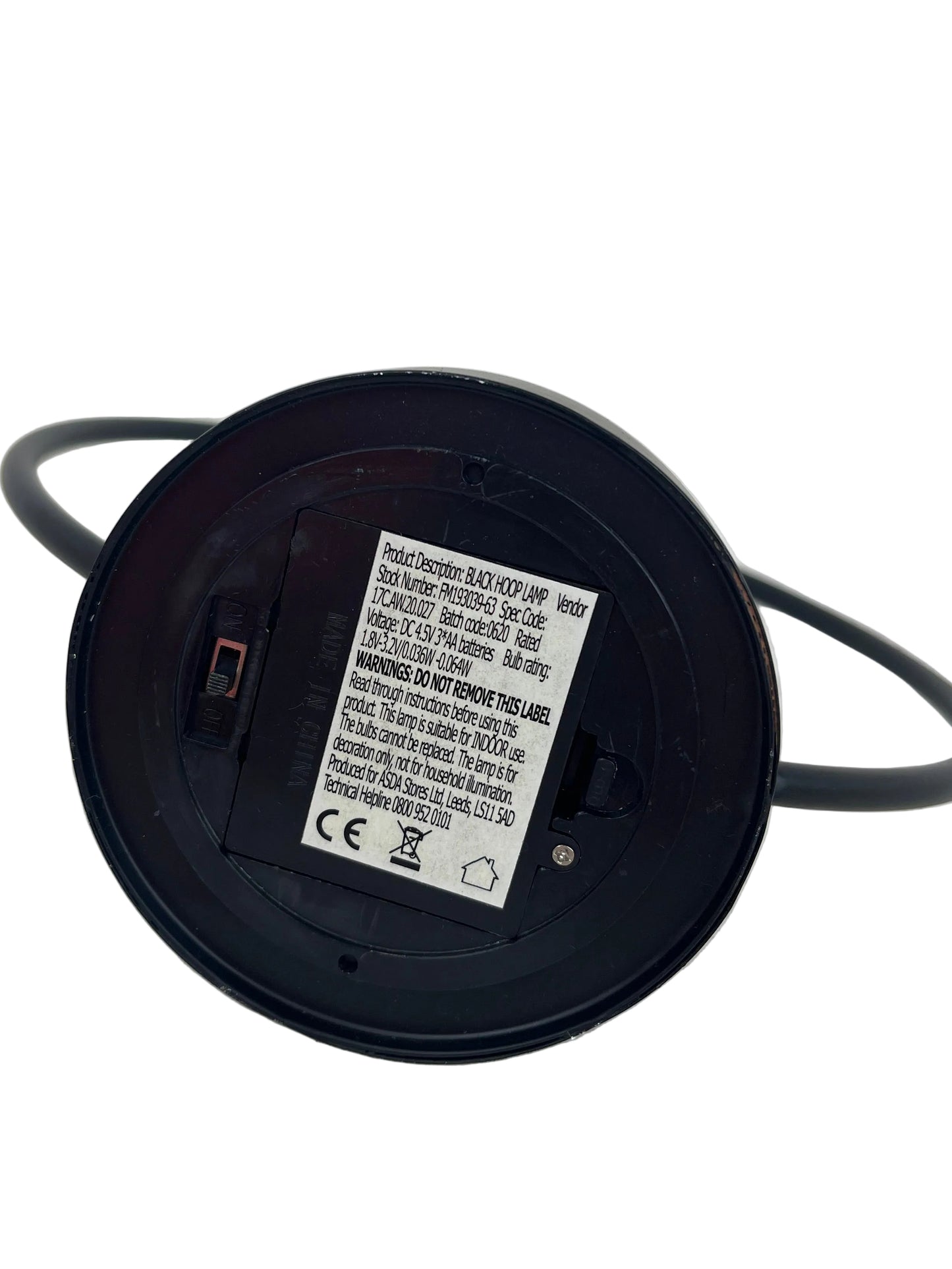 Black Hoop Lamp (Pre-Loved)
