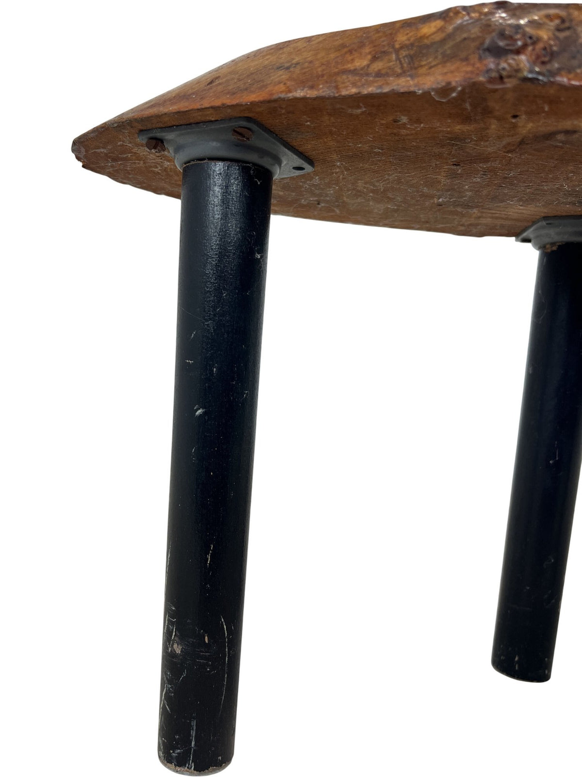 Rustic Wooden Small Table Black Metal Legs (Pre-Loved)