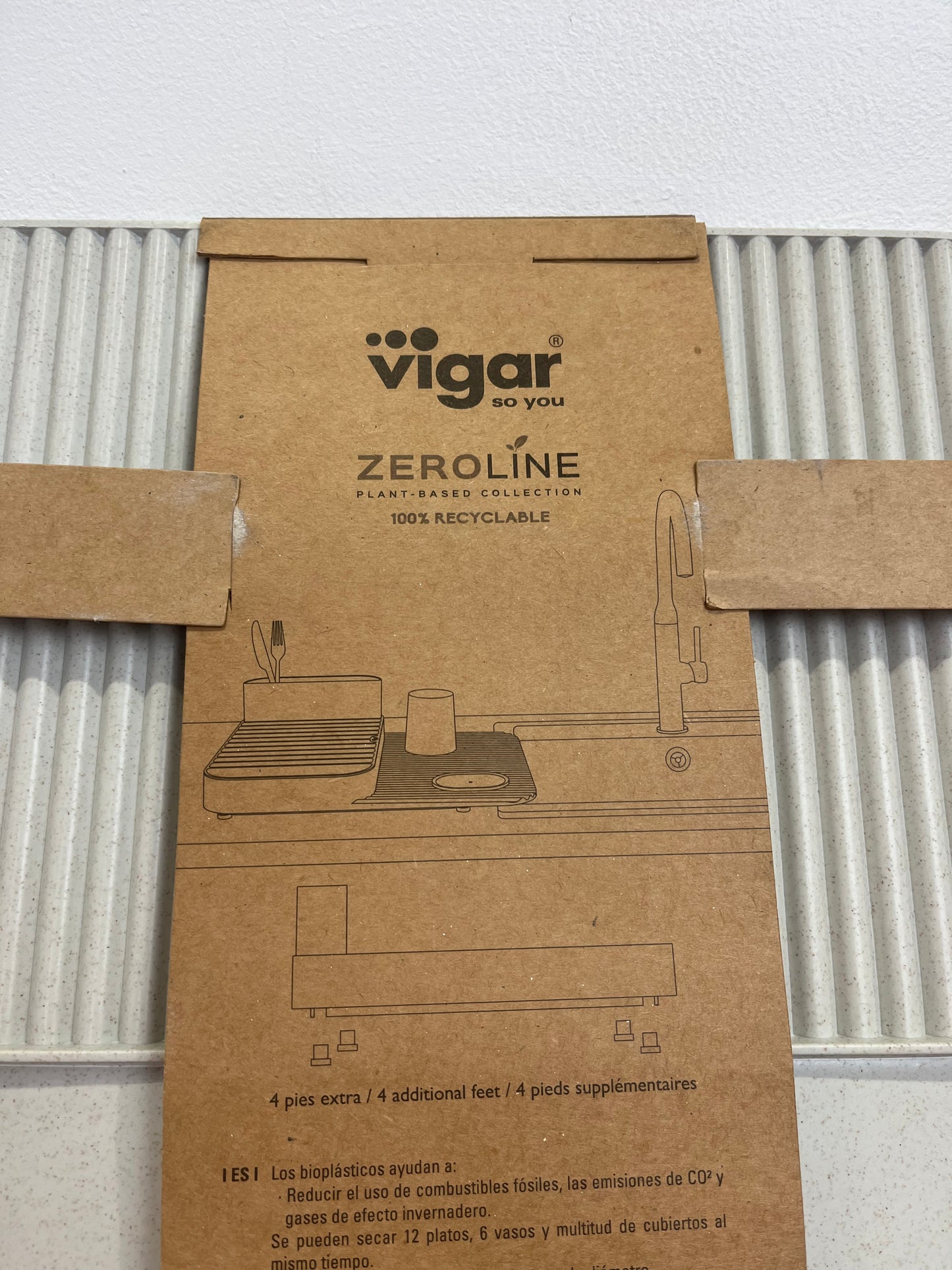 Vigar Plant-based Rice Husk Dish & Cutlery Drainer Set (New)
