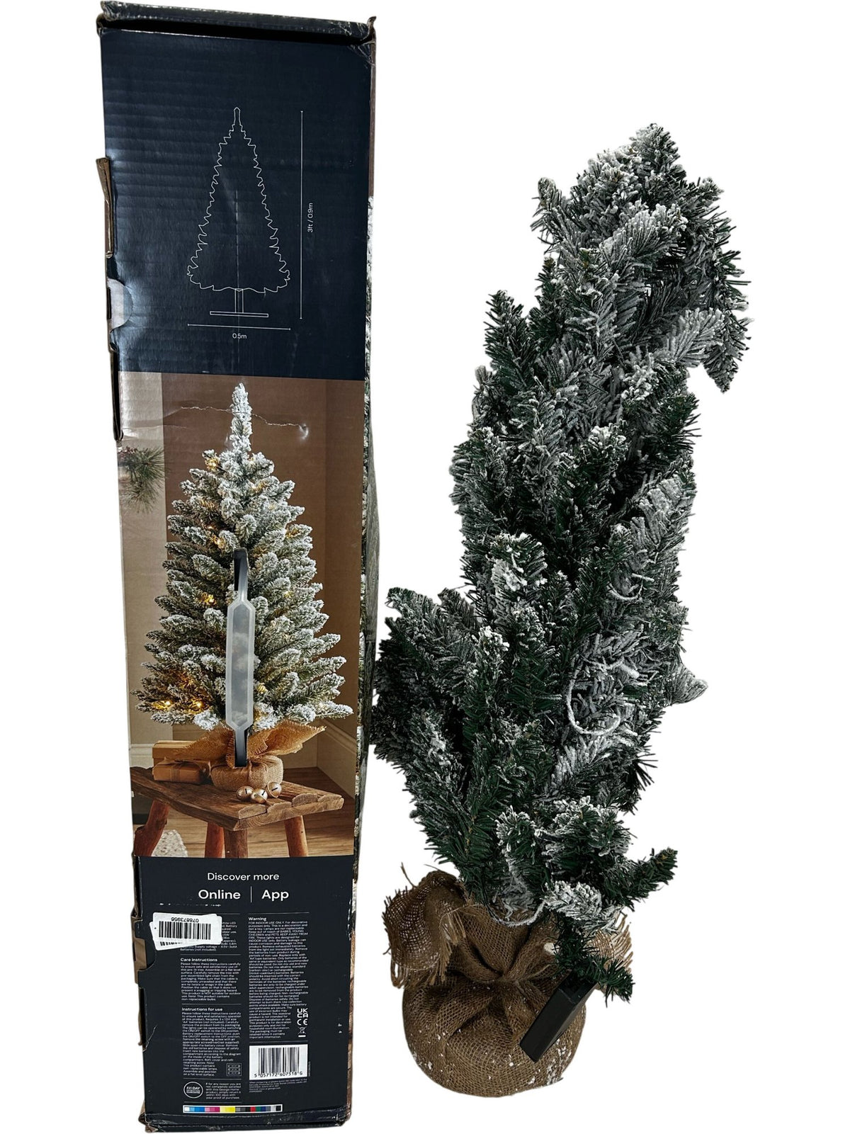 George Home 3ft Pre-Lit Snowy Christmas Tree 30 Warm White LEDs (Pre-Loved)