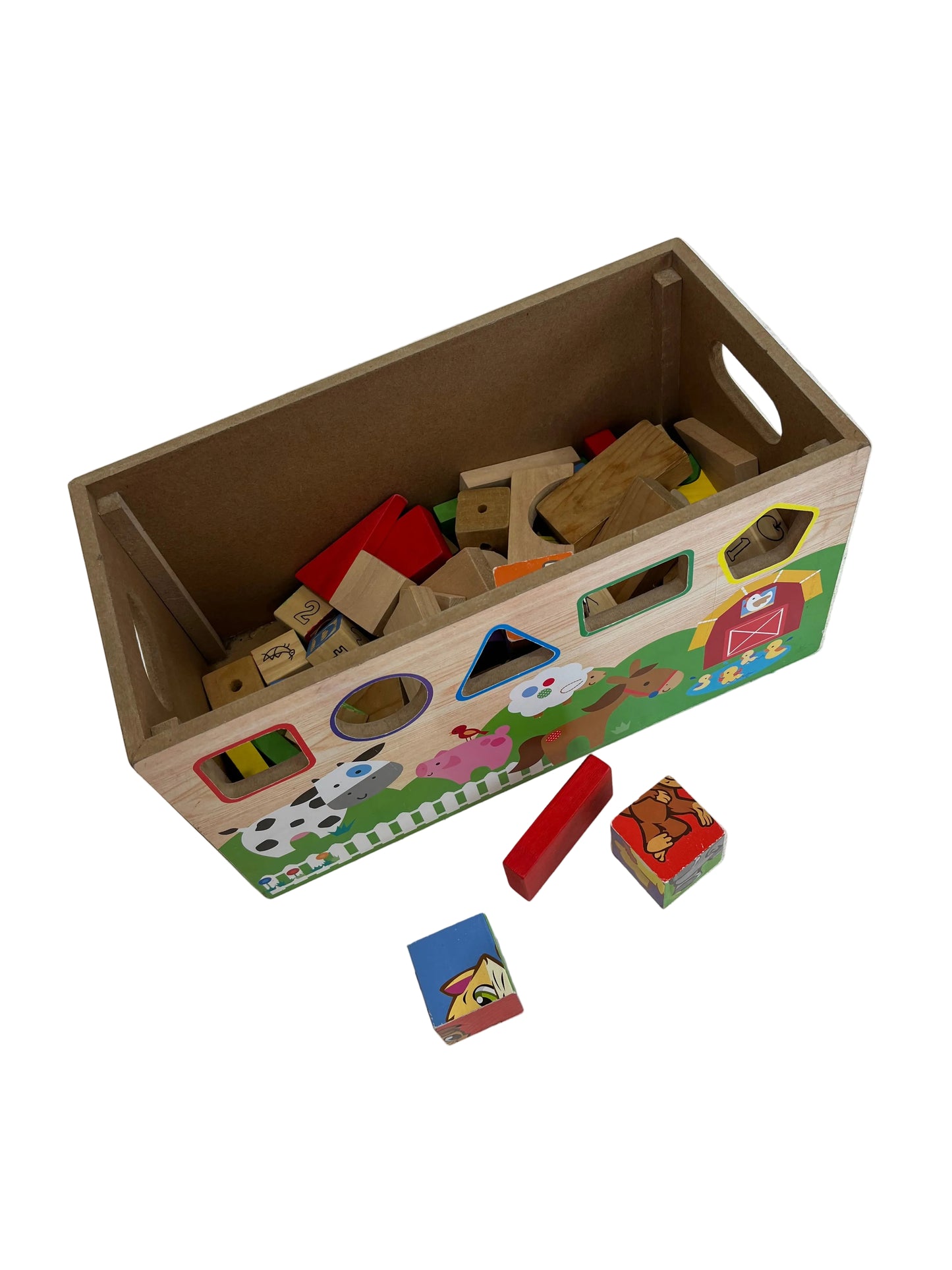 Wooden Sorting Building Blocks Activity Toy (Pre-Loved)