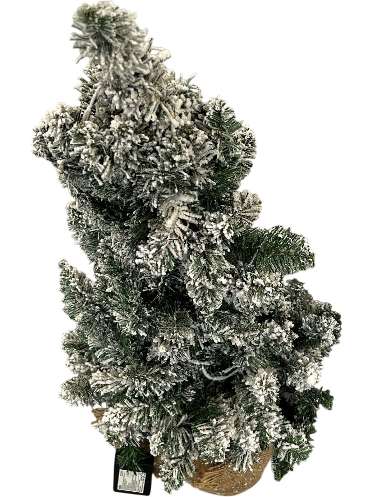 3ft Pre-Lit Snowy Flocked Christmas Tree with Hessian Base (Pre-Loved)