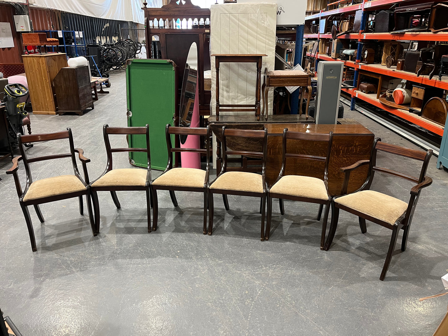 Set Of 6 Vintage Regency Style Dining Chairs (Pre-Loved)