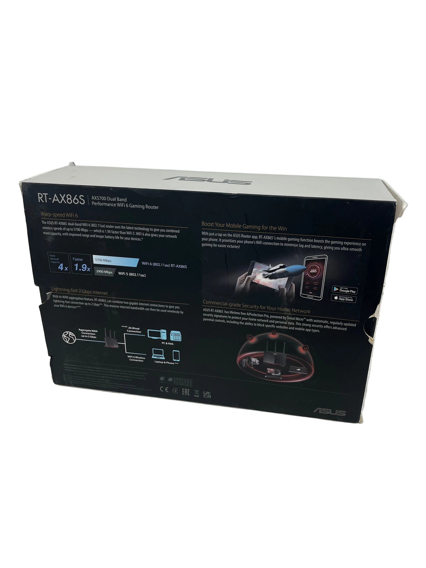 ASUS AX5700 Dual Band RT-AX86S WiFi 6 Gaming Router (Pre-Loved)