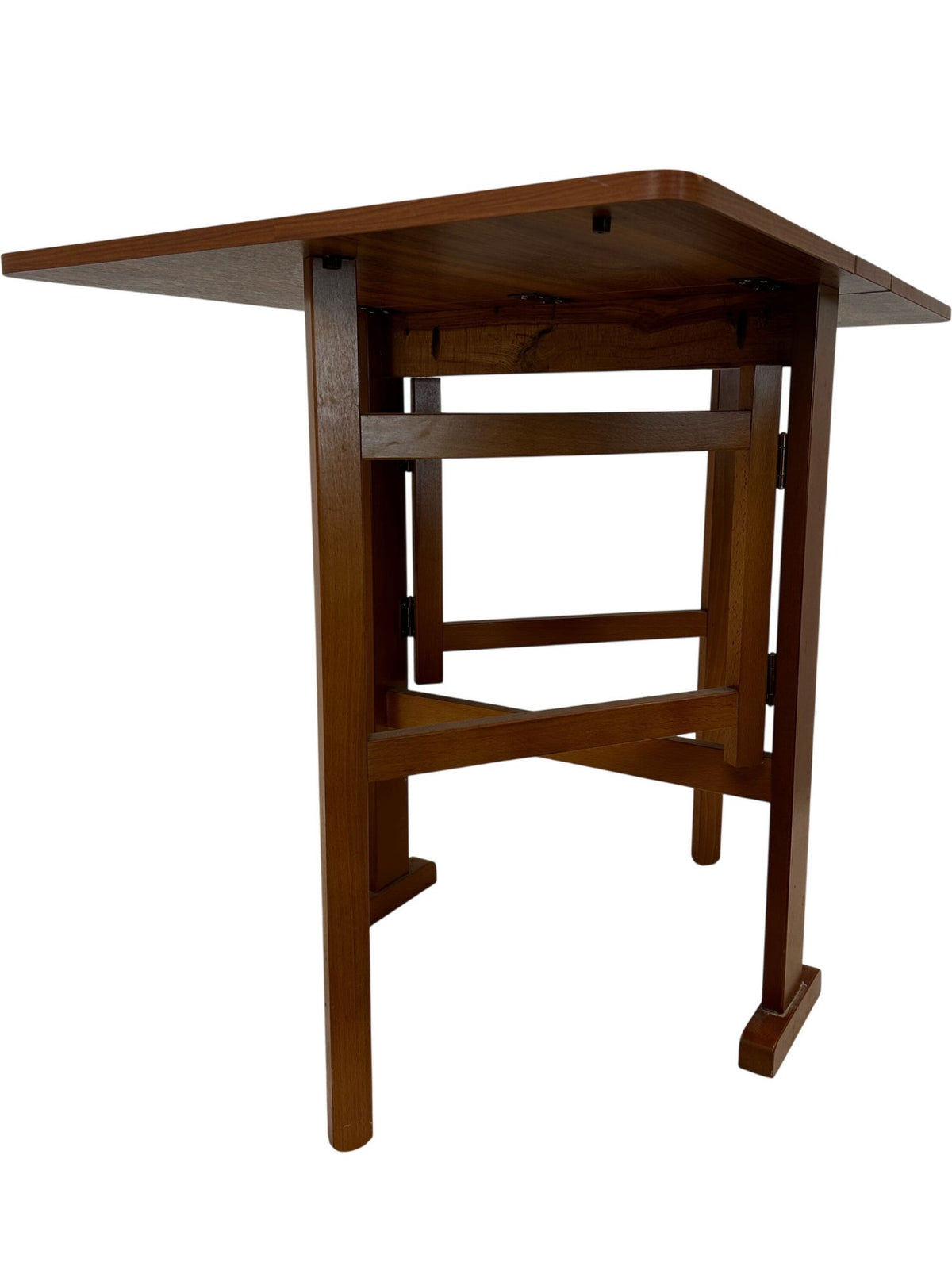 Foldable Drop Leaf Dining Table Rectangular Brown Wood Finish (Pre-Loved)