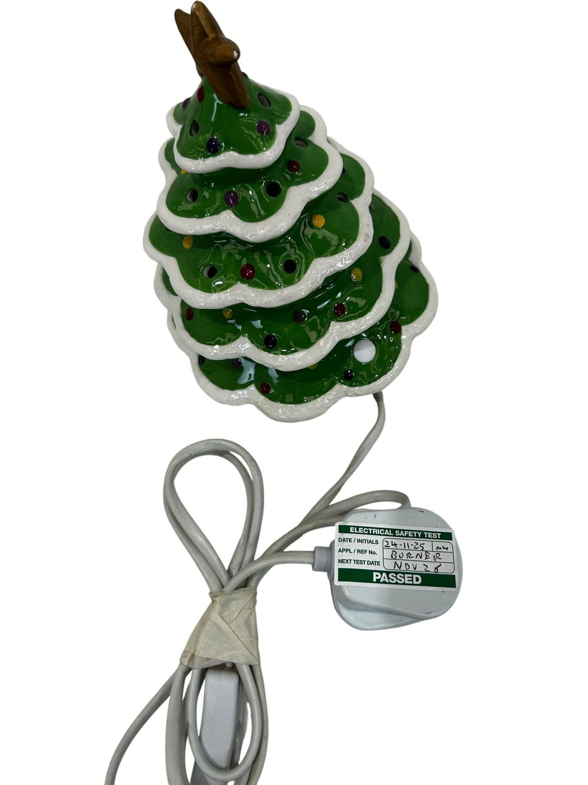 Ceramic Light-Up Christmas Tree with Multicolour Lights & Star 21cm (Pre-Loved)