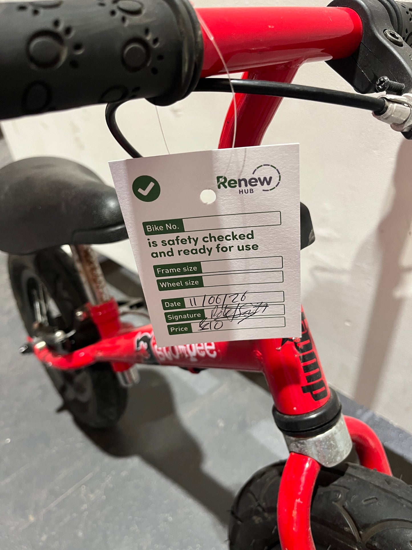 Stompee Red 12” Children’s Balance Bike (Pre-Loved)