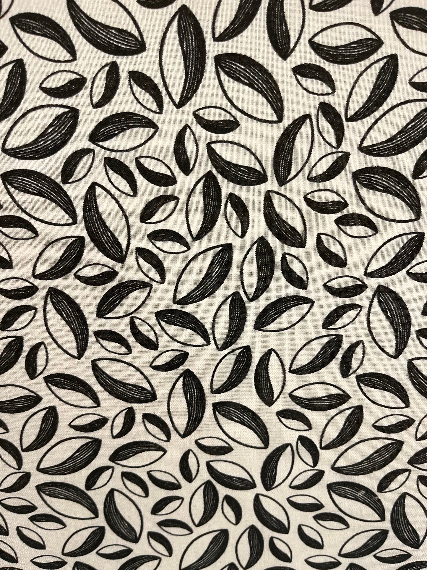 Folding Ironing Board Black And White Leaf Design Cover (Pre-Loved)