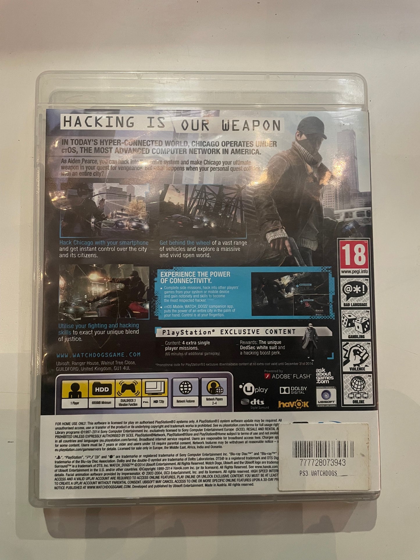 PS3 Watch Dogs (Pre-Loved)