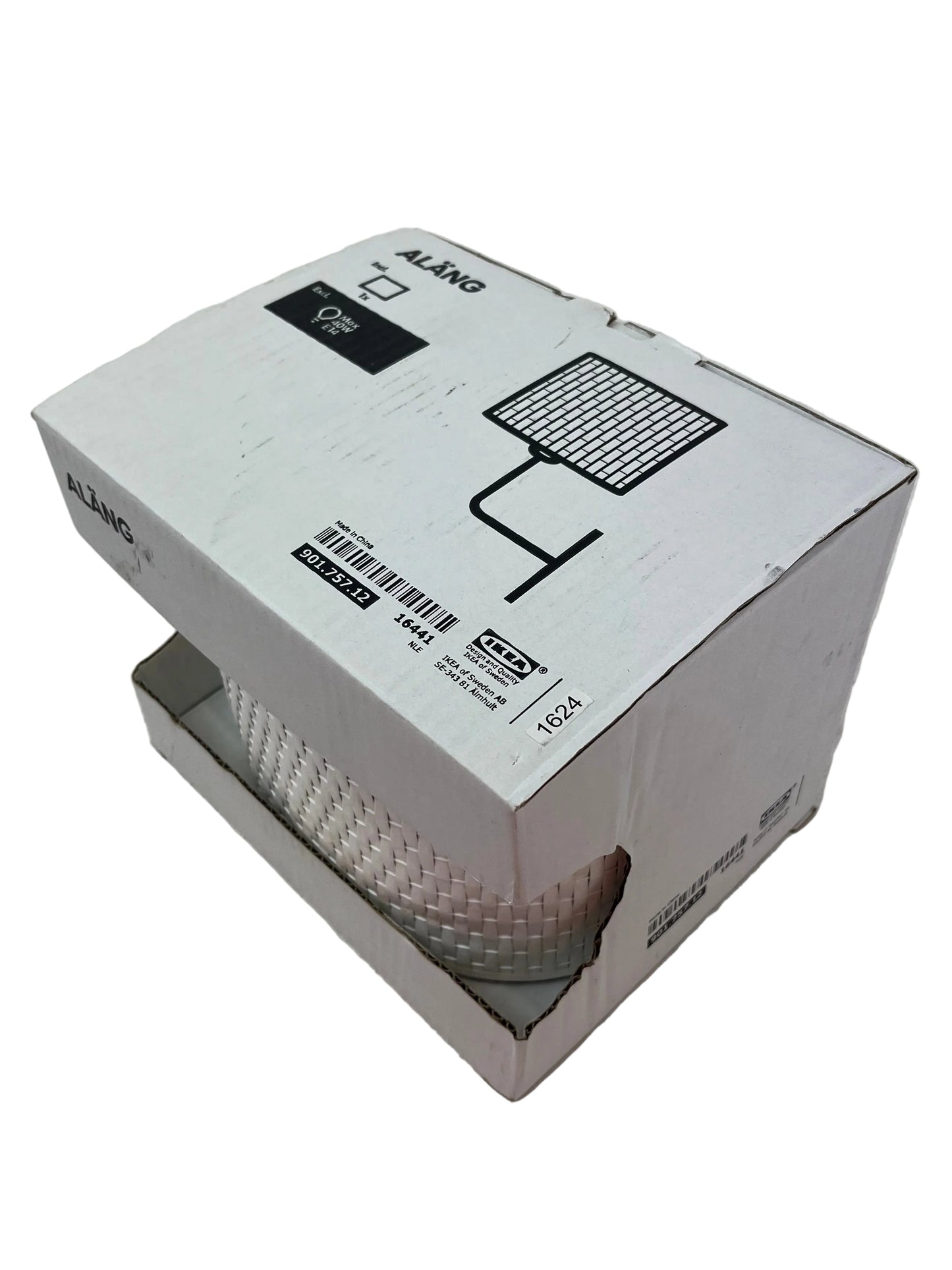 Ikea ALANG White Woven Wall Lamp (New)