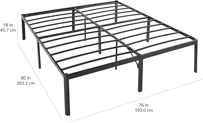King Size Black Non-Slip Platform Bed Frame (New)