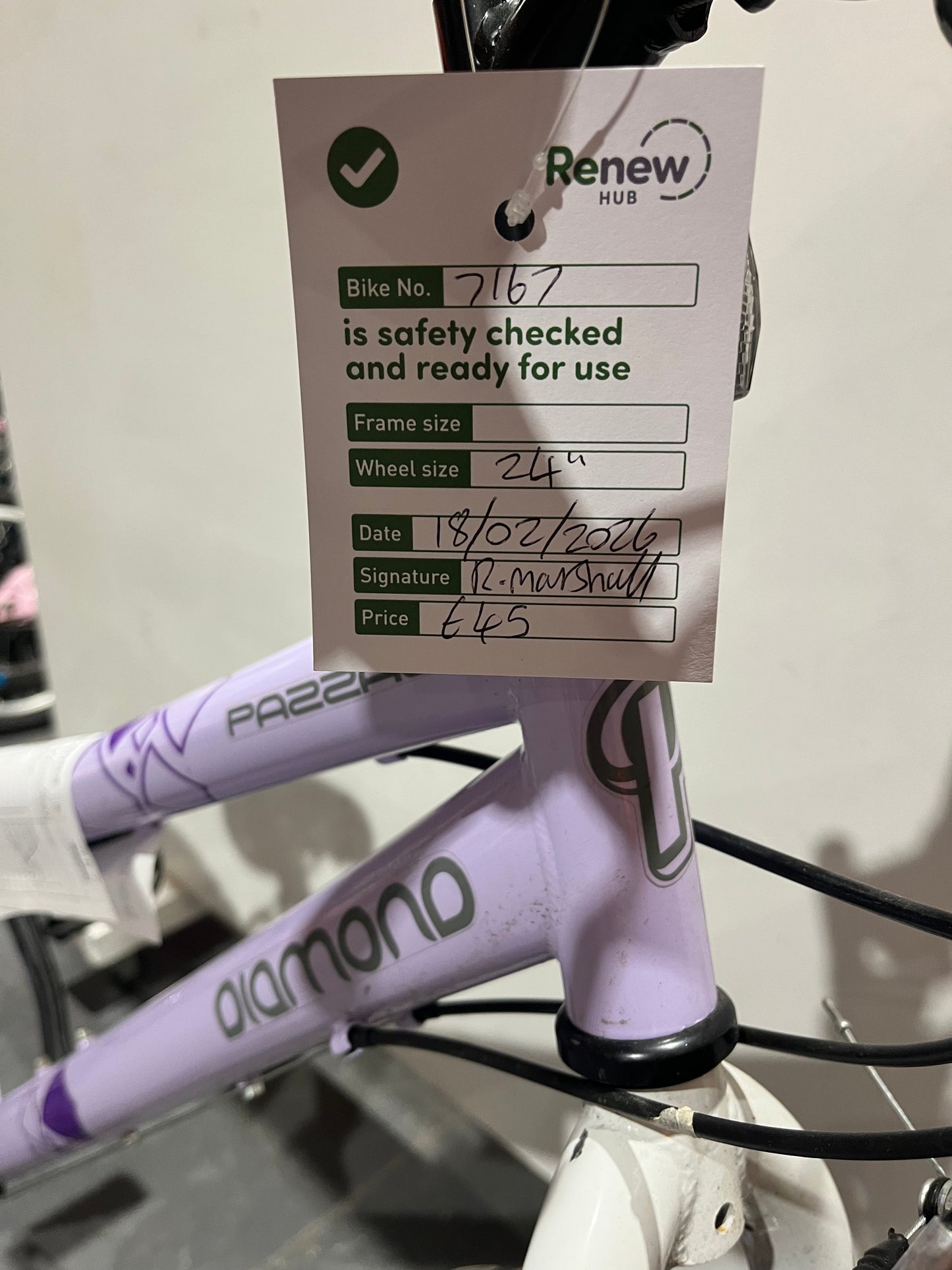 Diamono Pazzaz Light Purple 24” Bike (Pre-Loved)