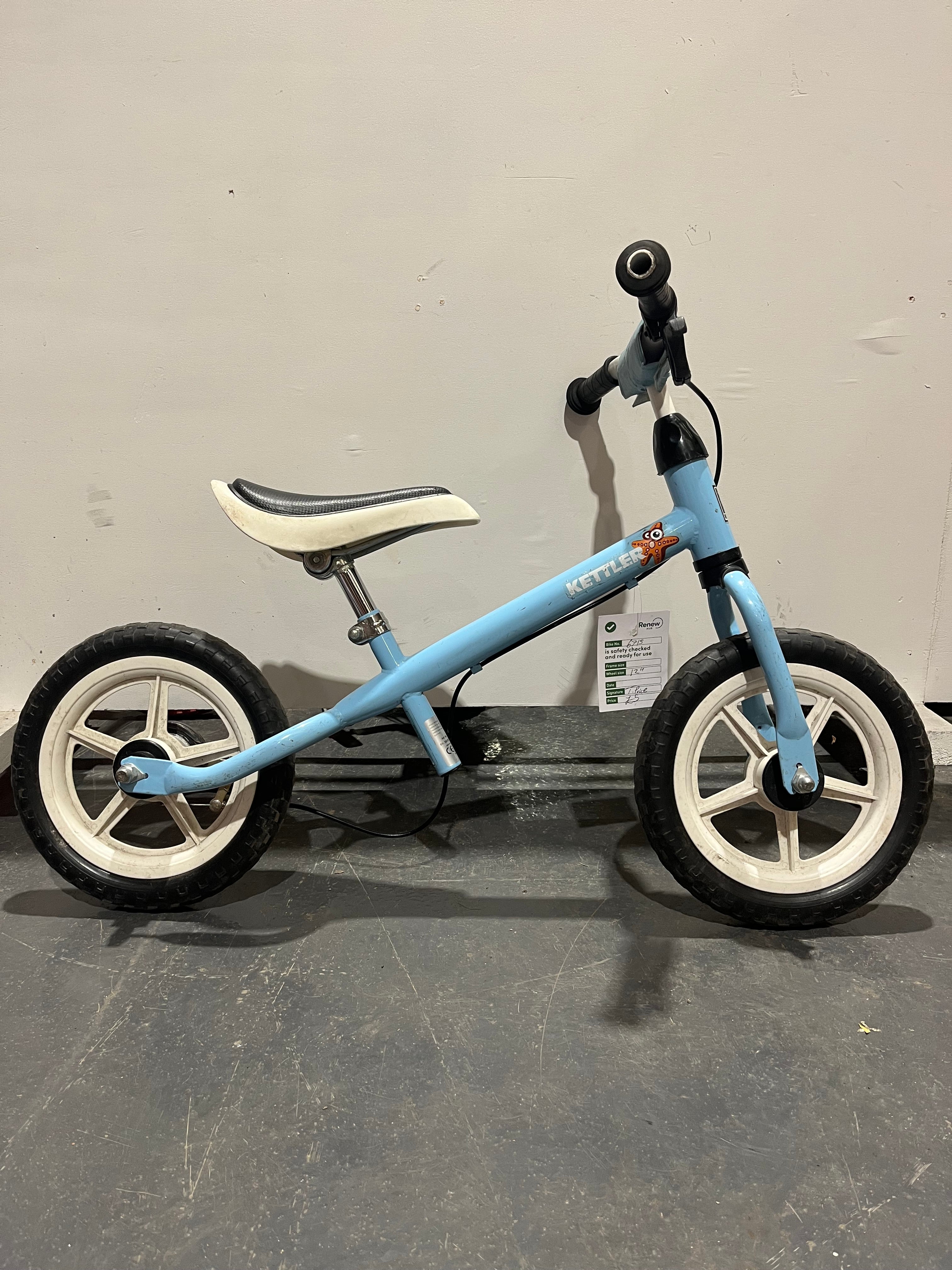 kinderfahrrad von kettler Kettler Light Blue 12” Children's Balance Bike (Pre-Loved) – Renew Greater Manchester
