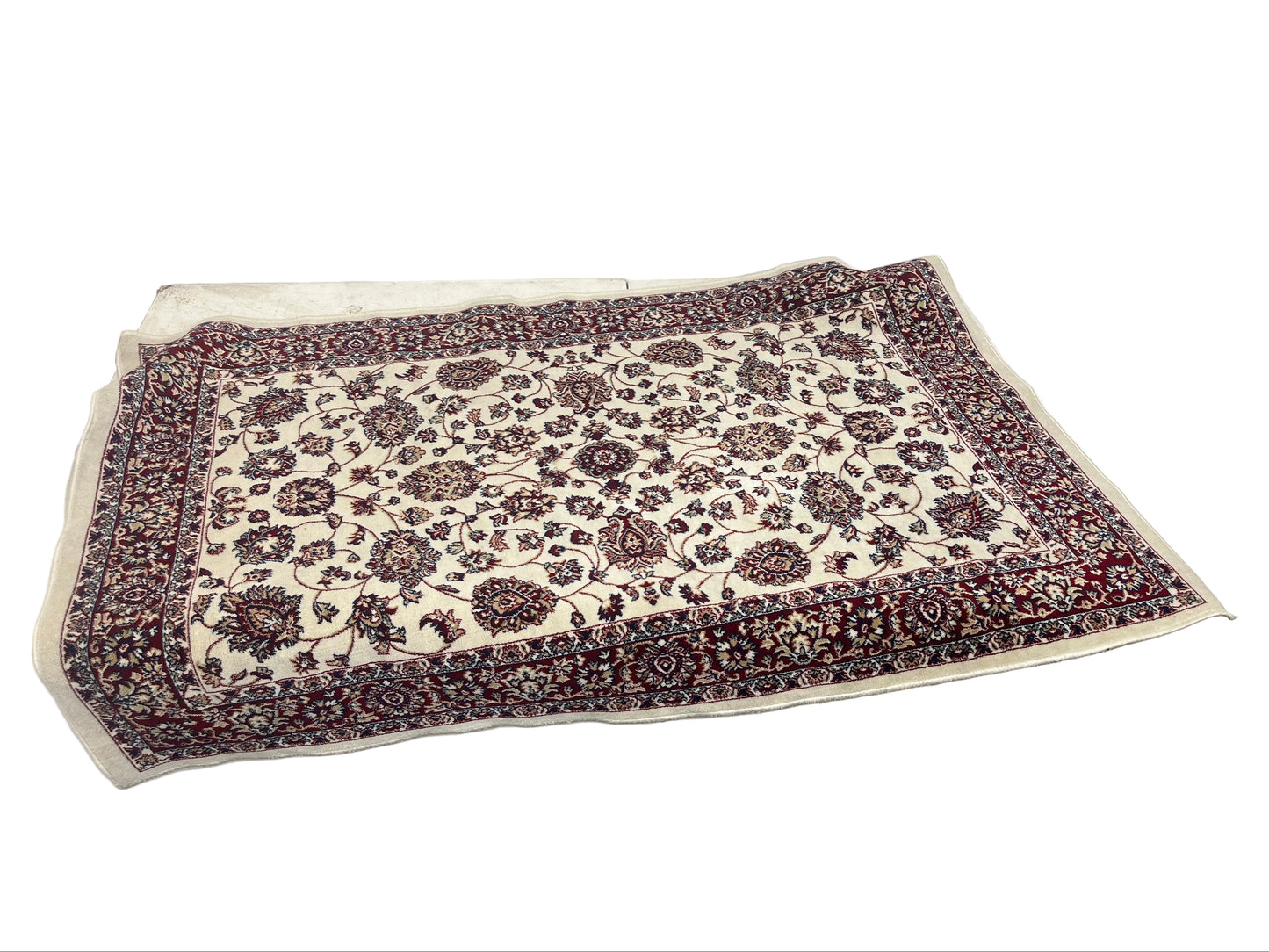 Persian-Style Beige Red Floral Carpet (Pre-Loved)