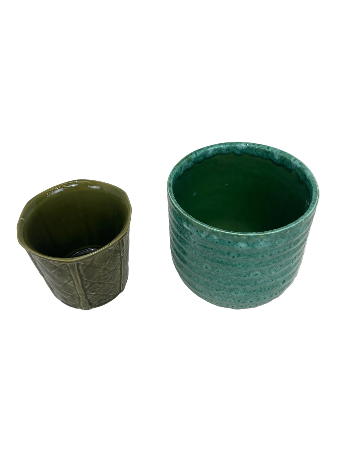 Green Textured Small Plant Pots (Pre-Loved)
