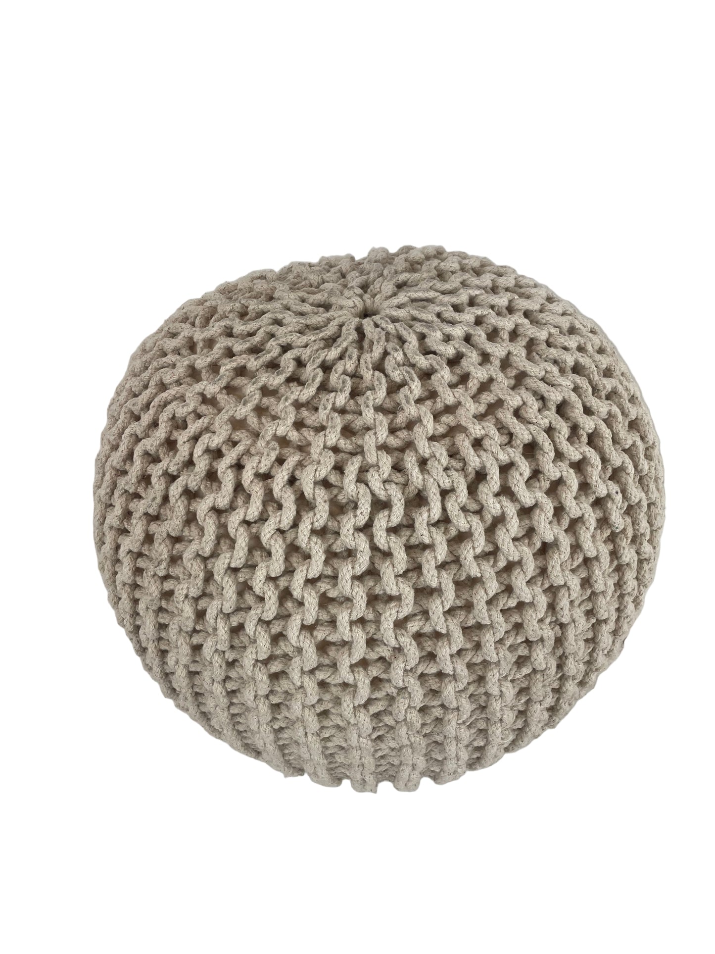 Beige Knitted Pouffe (Pre-Loved)