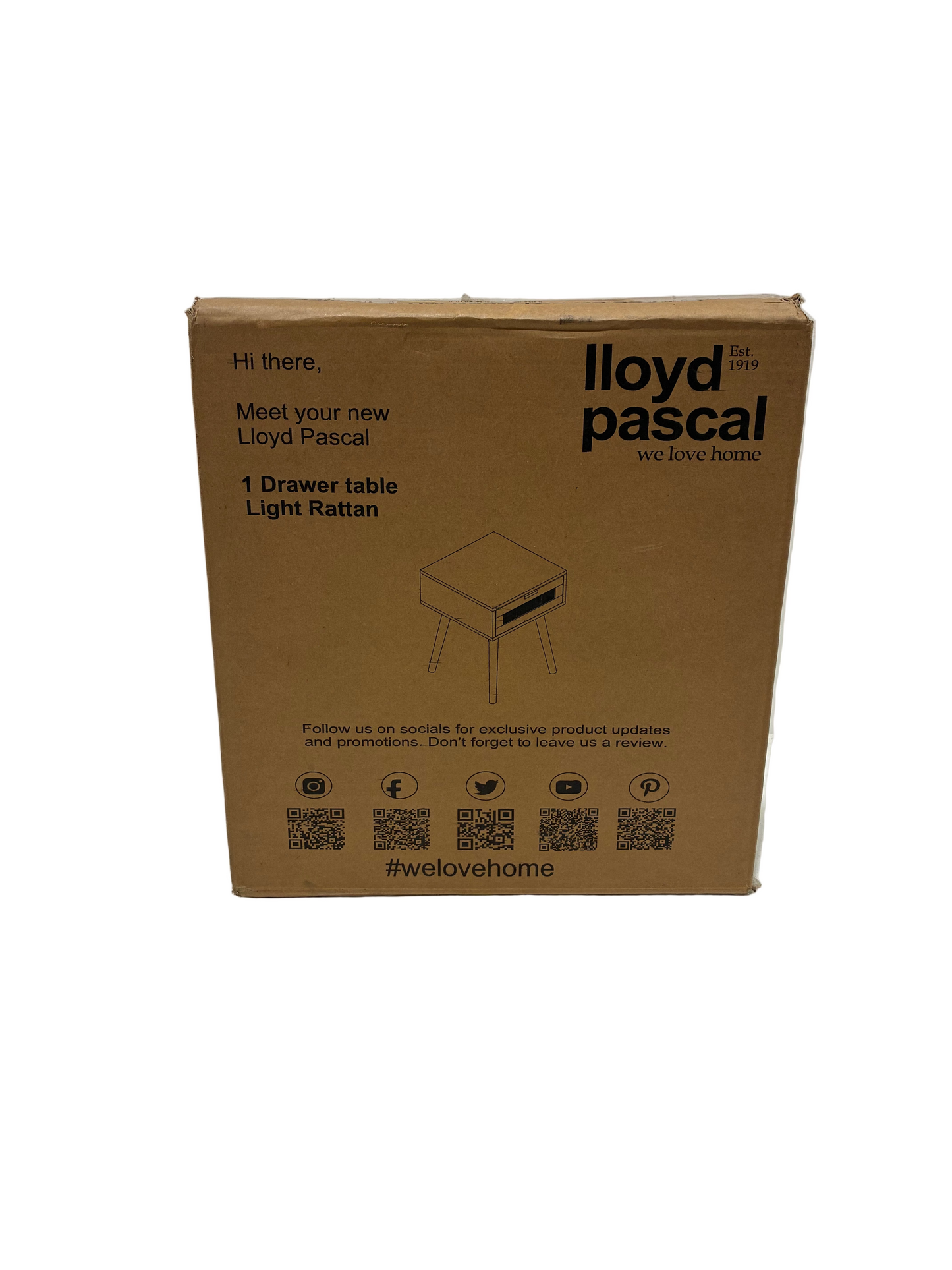 Lloyd Pascal Rattan Drawer Table (New)