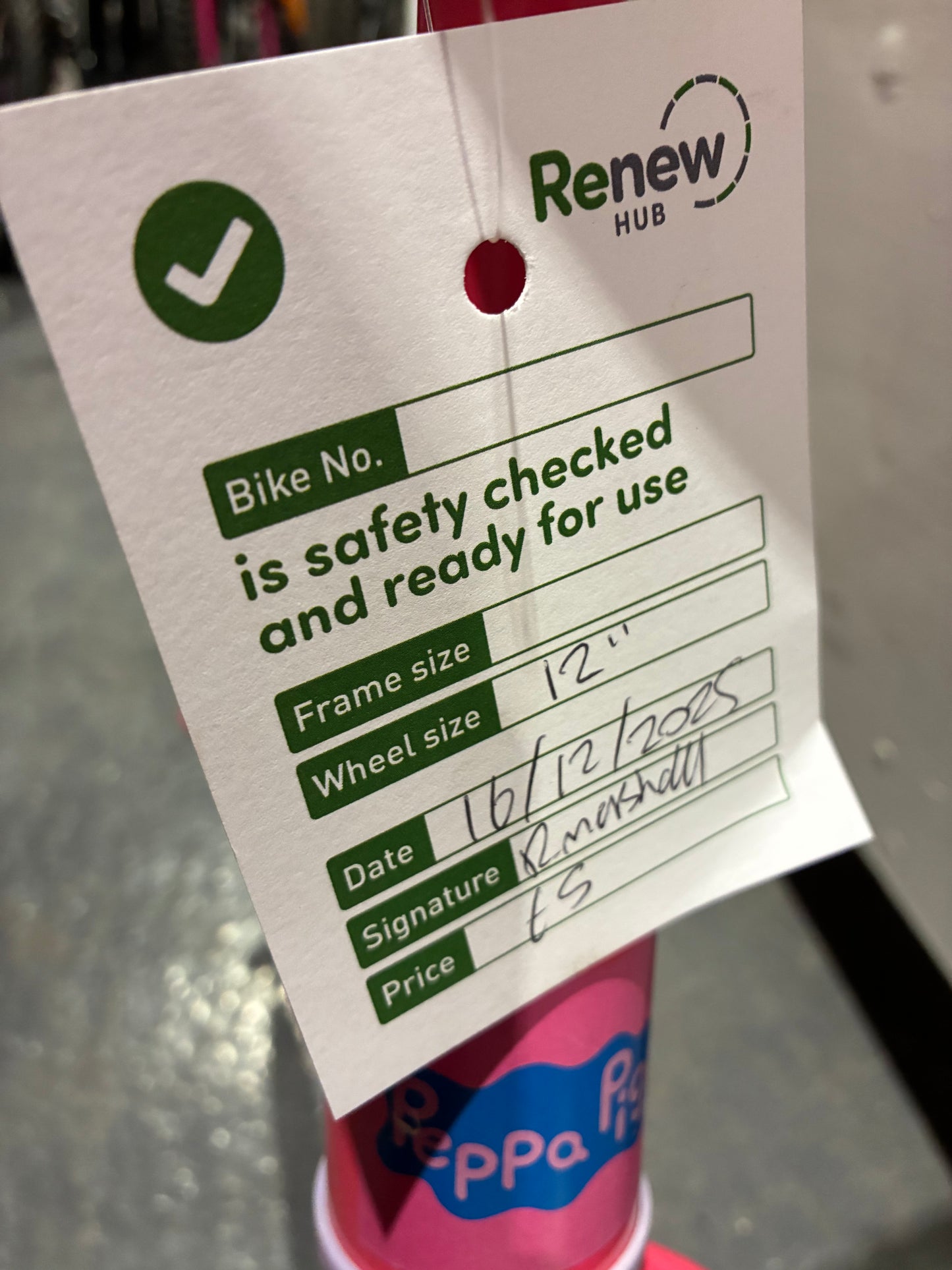 Peppa Pig 12” Balance Bike (Pre-loved)