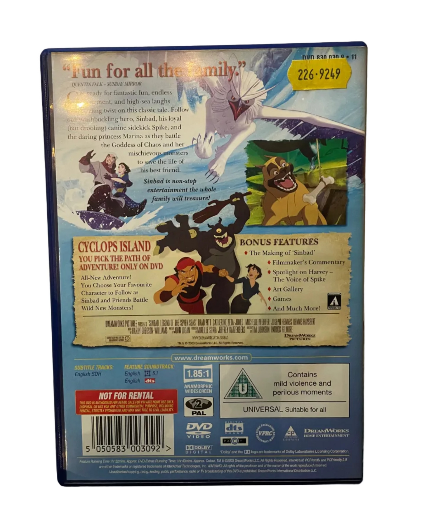 Sinbad- Legend Of The Seven Seas DVD (Pre-Loved)