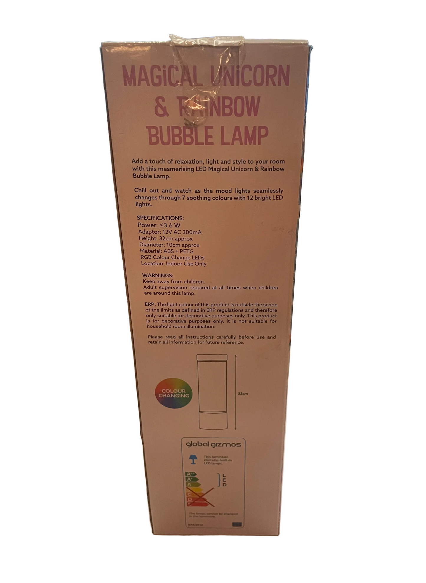 Magical Unicorn & Rainbow Bubble Lamp (New)