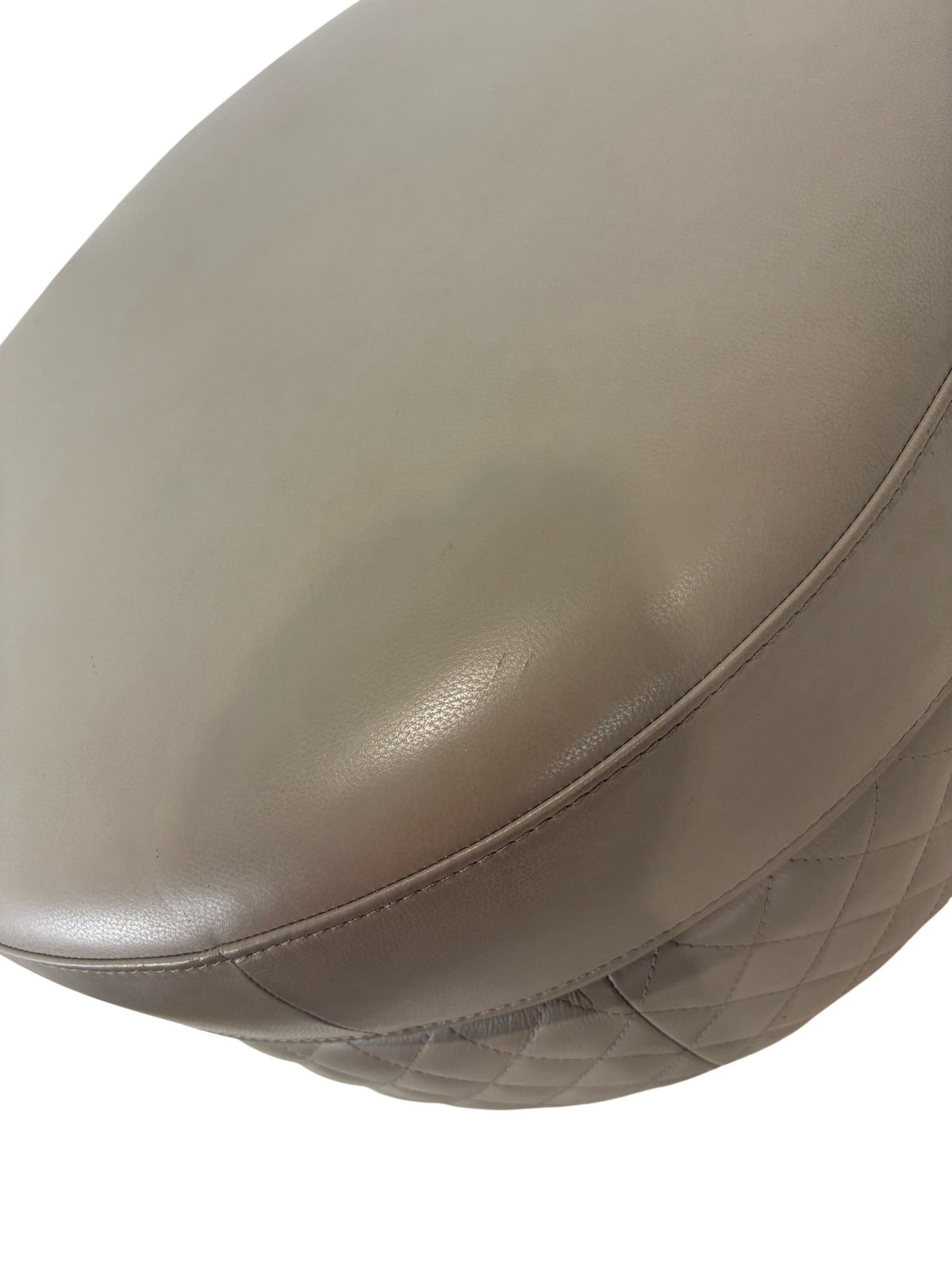 Contemporary Beige Ottoman Faux Leather (Pre-Loved)