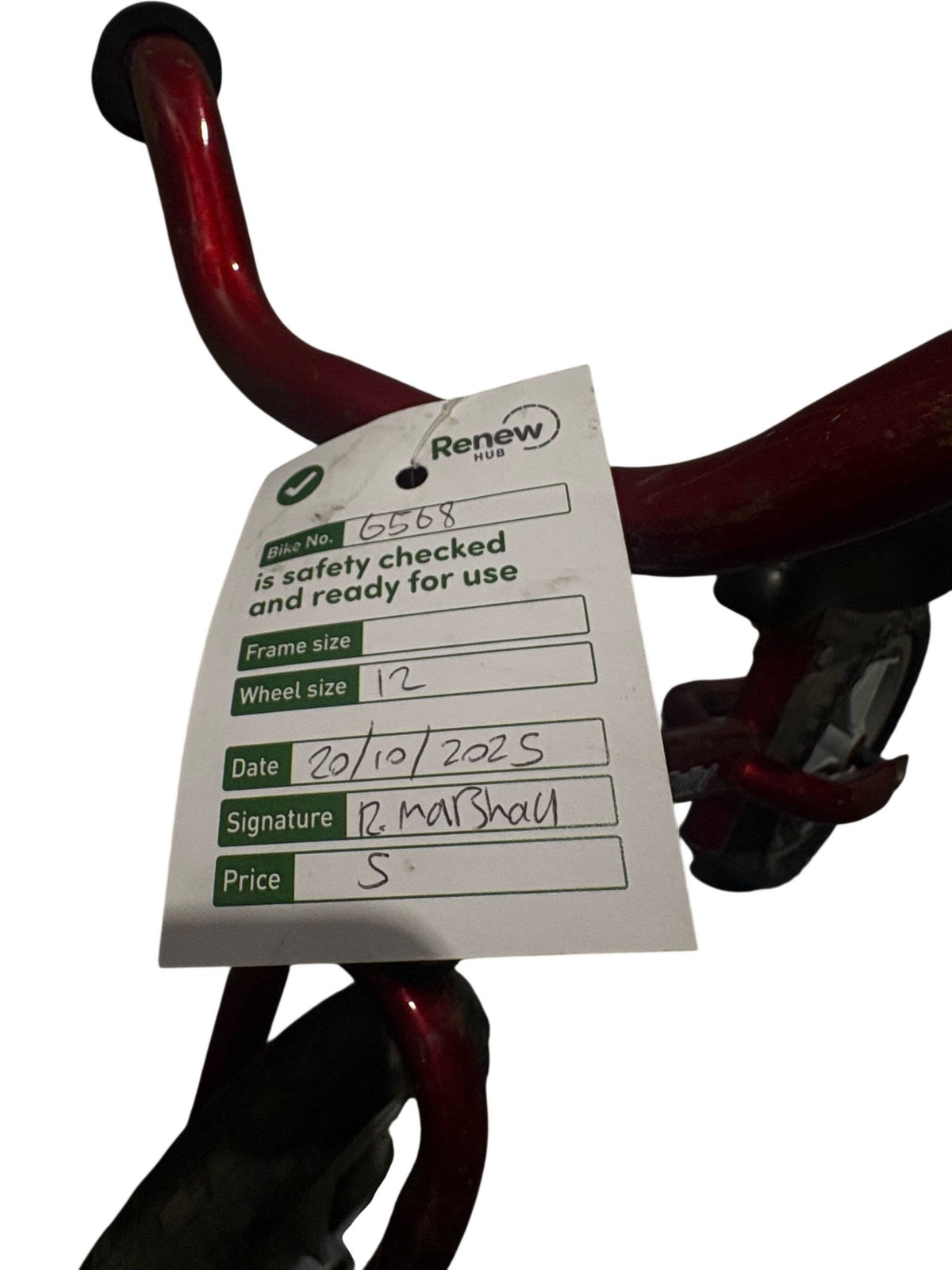 Serviced Chicco Push Bike Red Bullet 12" (Pre-Loved)
