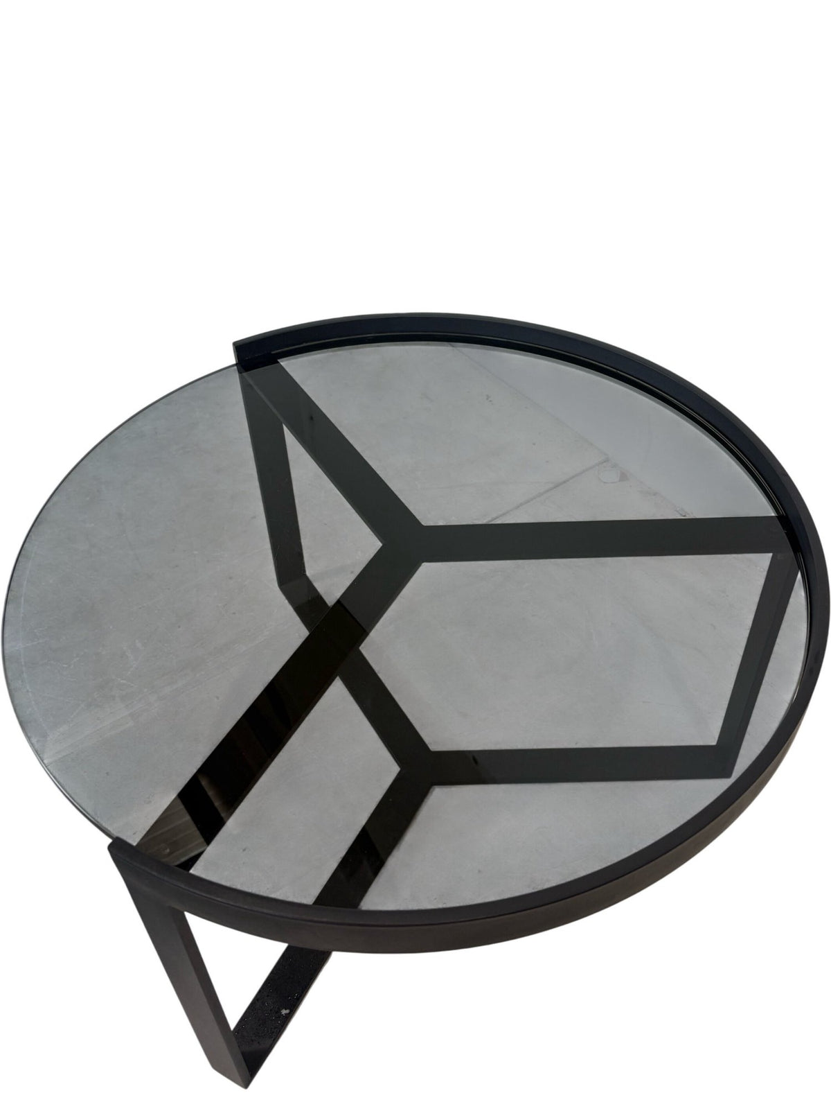 'Made.com' Modern Glass Top Coffee Table Black Metal Frame (Pre-Loved)