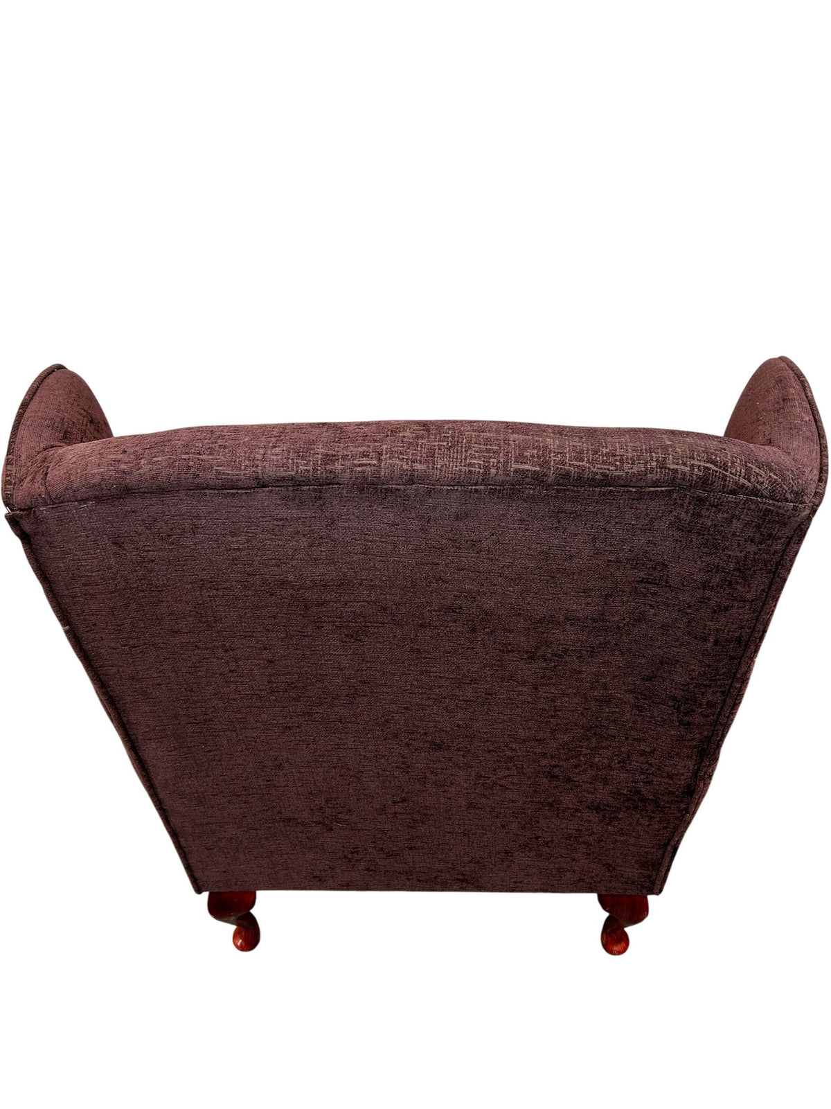 Vintage Style Brown Wingback Armchair High Back Wooden Legs (Pre-Loved)
