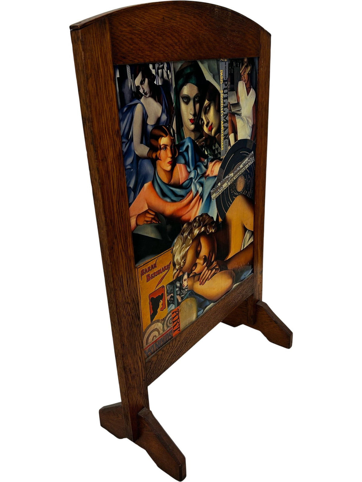 Double-Sided Freestanding Wooden Art Panel Paris Collage (Pre-Loved)