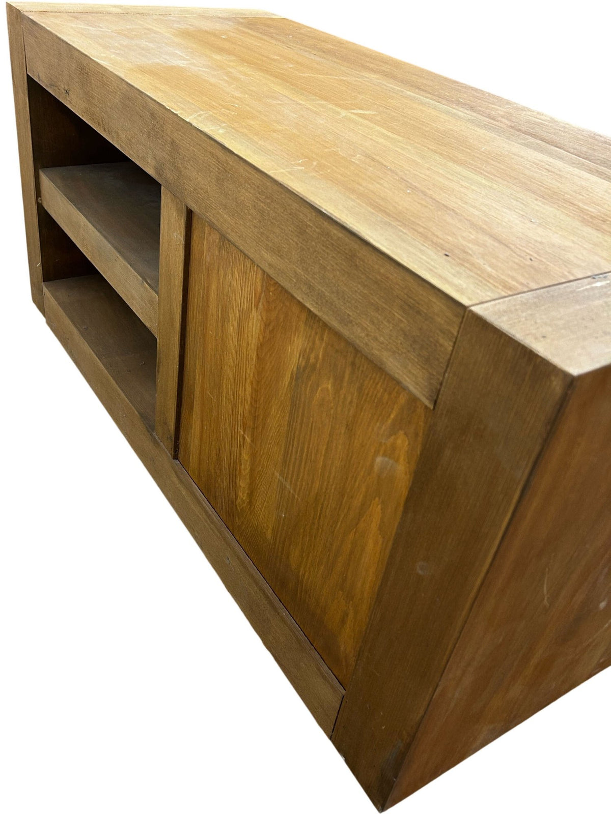 Wooden TV Stand Media Unit with 2 Drawers & Open Shelves (Pre-Loved)