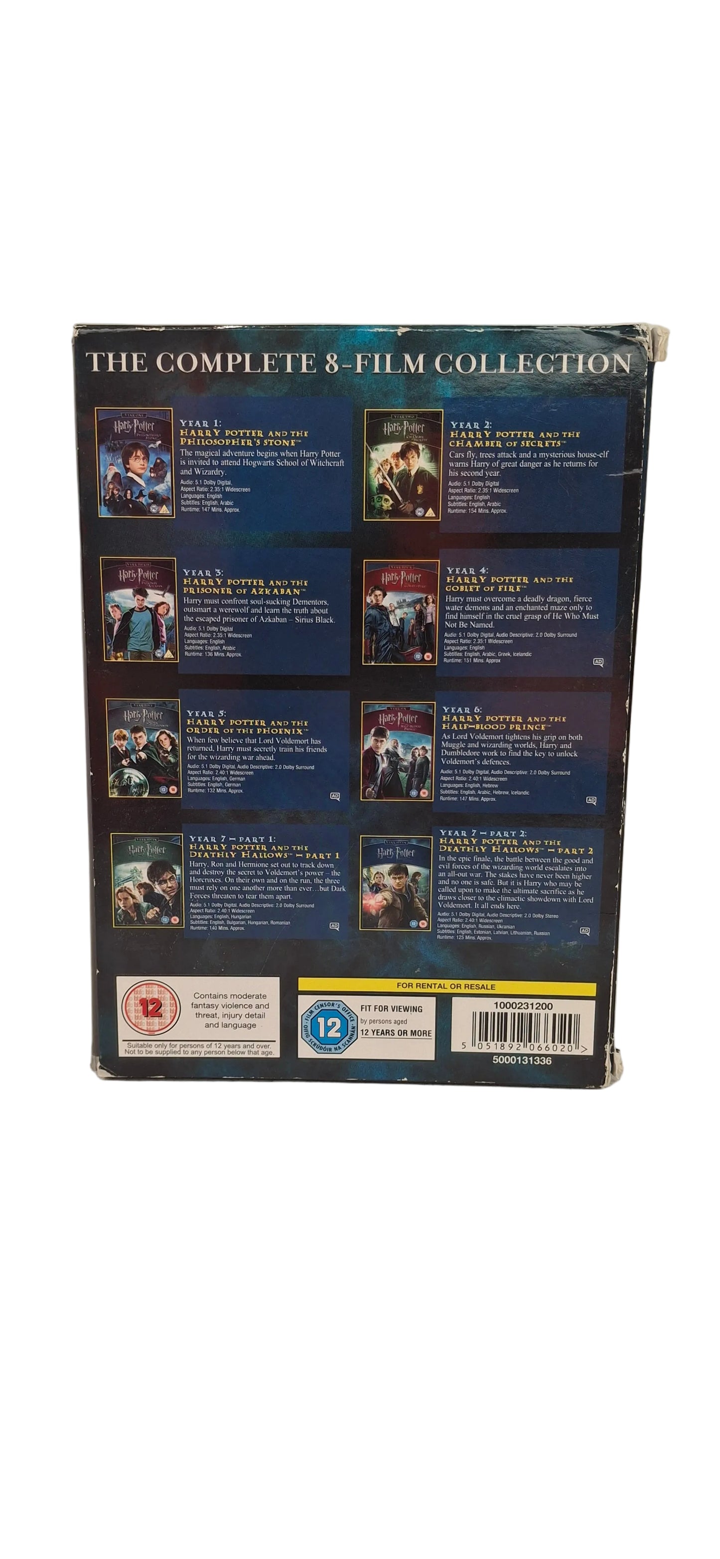 Harry Potter 8 Disk DVD Set (Pre-Loved)