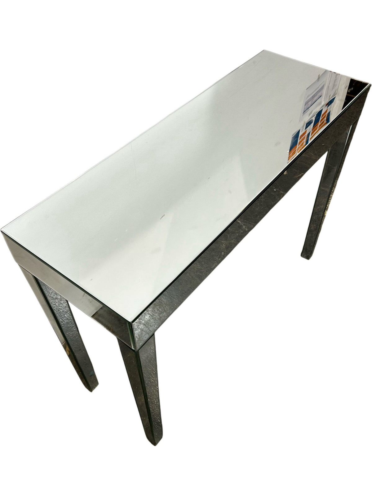 Mirrored Silver Console Table Rectangular Hallway Table (Pre-Loved)