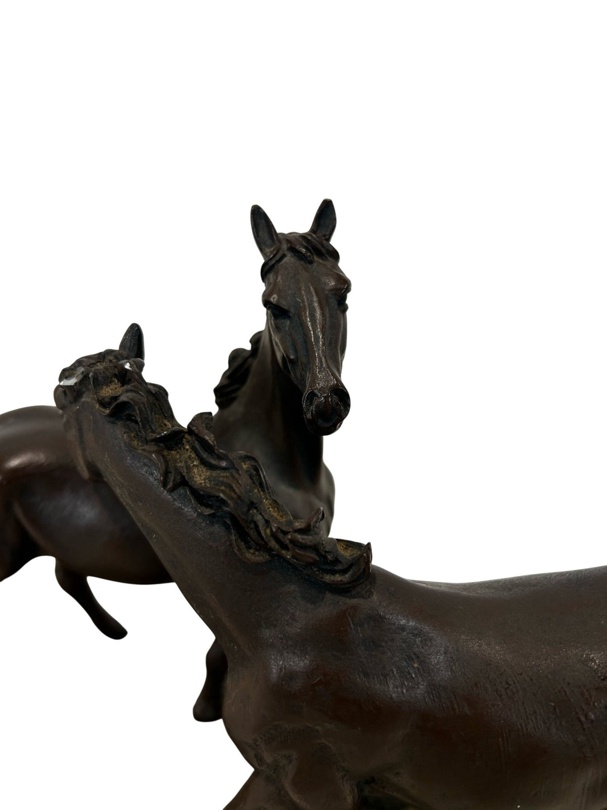 Bronze Effect Three Horse Equestrian Sculpture on Base (Pre-Loved)