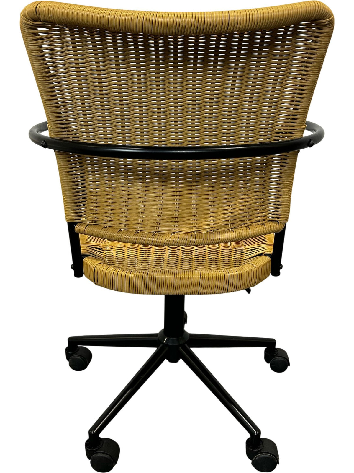 Rattan Office Chair with Black Metal Frame (Pre-Loved)