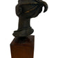 African Style Female Bust Sculpture on Wooden Base 58cm (Pre-Loved)
