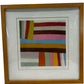 Framed Abstract Geometric Art Print Colourful Square 38cm (Pre-Loved)